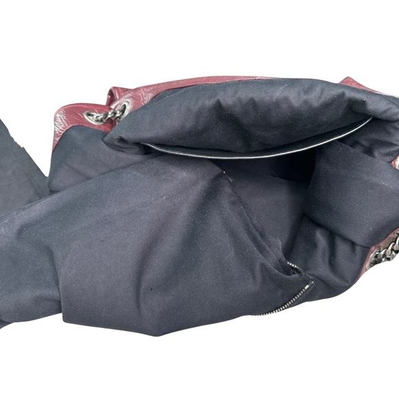 SAINT LAURENT Niki Shopper Tote Crinkled Leather Burgundy Matelasse Monogram MED - Picture 13 of 16